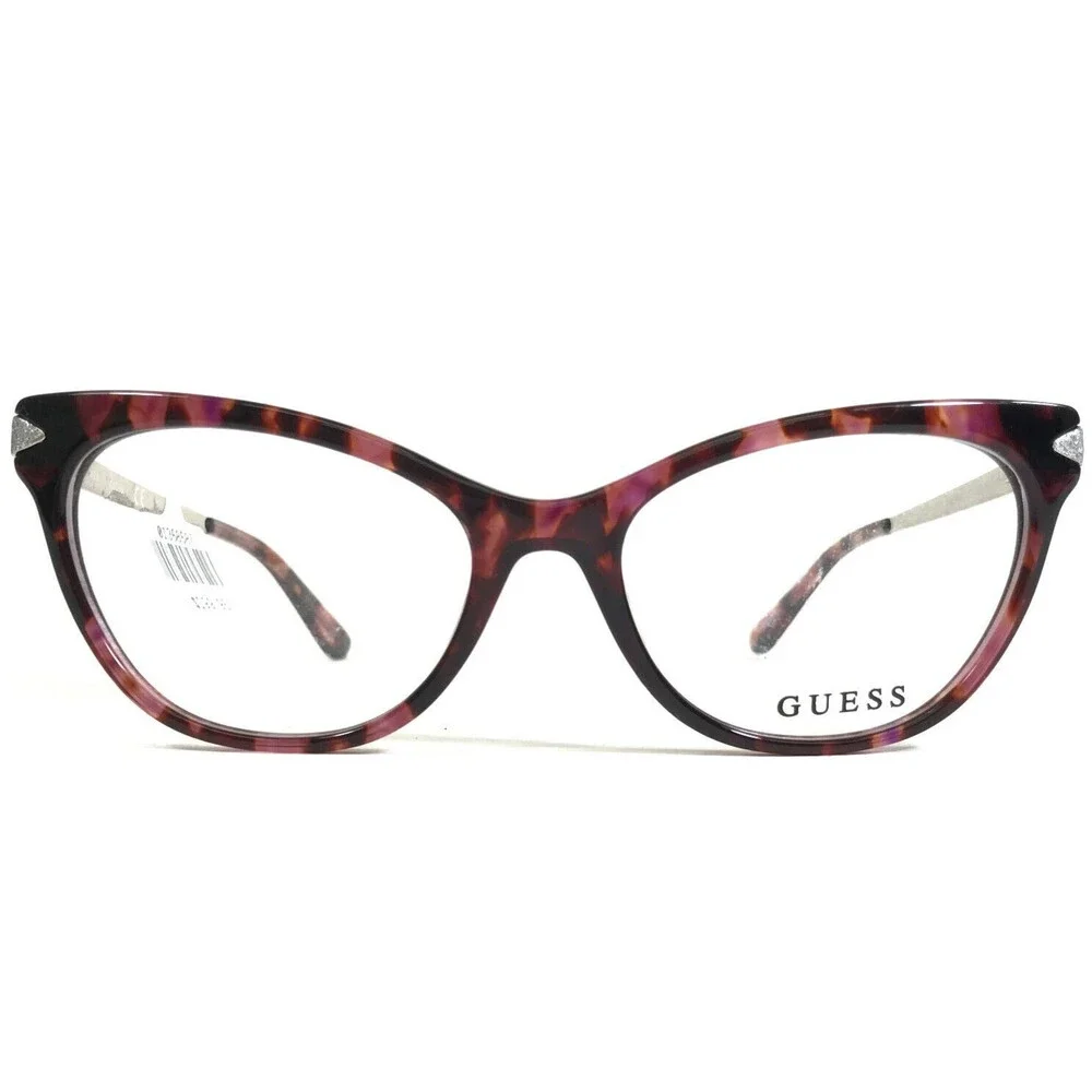 Guess Eyeglasses Frames GU2683 074 Pink Tortoise Silver Cat Eye 52-17-140